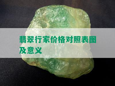 翡翠行家价格对照表图及意义