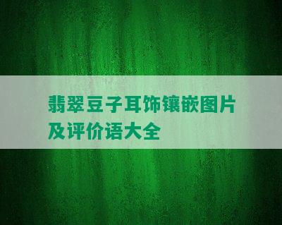 翡翠豆子耳饰镶嵌图片及评价语大全