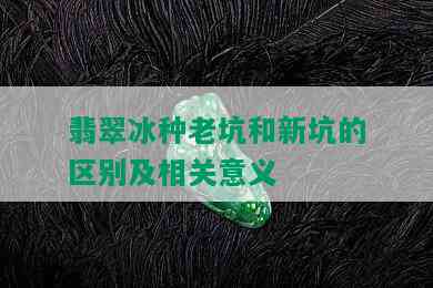 翡翠冰种老坑和新坑的区别及相关意义