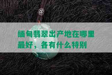 缅甸翡翠出产地在哪里更好，各有什么特别