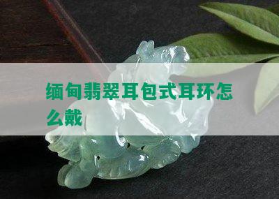 缅甸翡翠耳包式耳环怎么戴