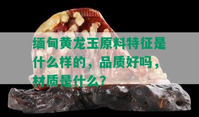 缅甸黄龙玉原料特征是什么样的，品质好吗，材质是什么？