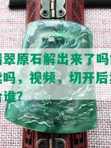 翡翠原石解出来了吗能卖吗，视频，切开后卖给谁？