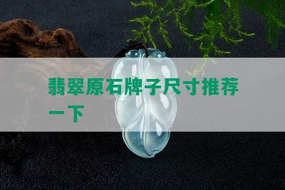 翡翠原石牌子尺寸推荐一下