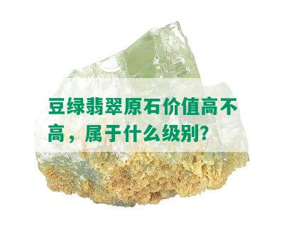 豆绿翡翠原石价值高不高，属于什么级别？