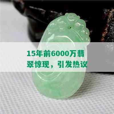 15年前6000万翡翠惊现，引发热议