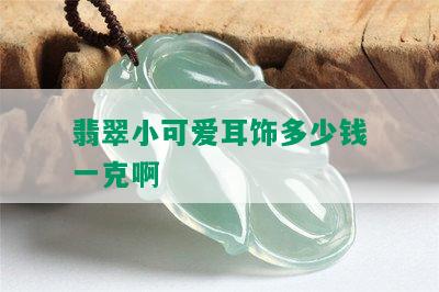 翡翠小可爱耳饰多少钱一克啊