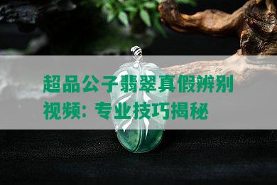 超品公子翡翠真假辨别视频: 专业技巧揭秘