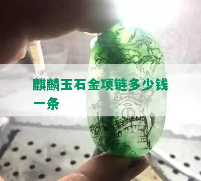 麒麟玉石金项链多少钱一条