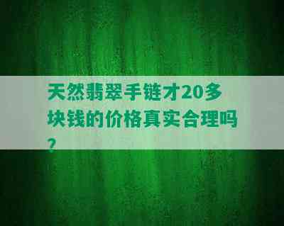 天然翡翠手链才20多块钱的价格真实合理吗？