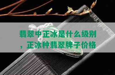 翡翠中正冰是什么级别，正冰种翡翠牌子价格