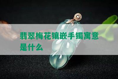 翡翠梅花镶嵌手镯寓意是什么