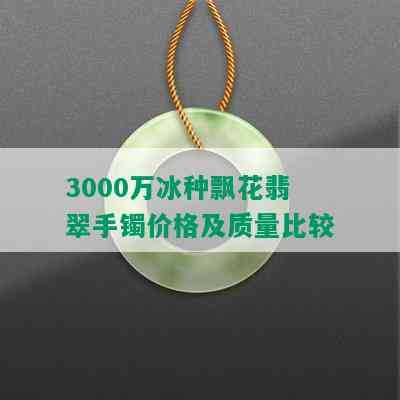 3000万冰种飘花翡翠手镯价格及质量比较