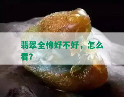 翡翠全棉好不好，怎么看？