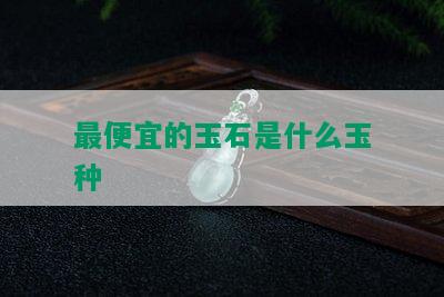 更便宜的玉石是什么玉种