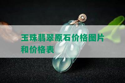 玉珠翡翠原石价格图片和价格表