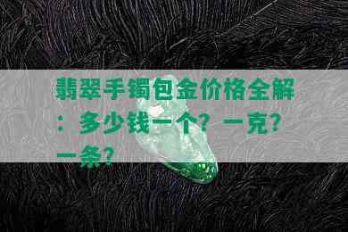 翡翠手镯包金价格全解：多少钱一个？一克？一条？