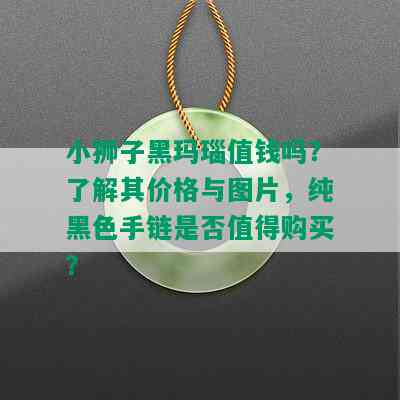 小狮子黑玛瑙值钱吗？了解其价格与图片，纯黑色手链是否值得购买？