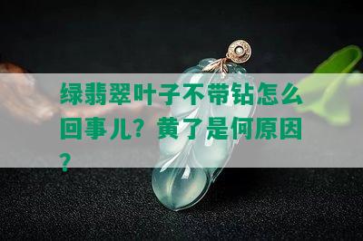 绿翡翠叶子不带钻怎么回事儿？黄了是何原因？