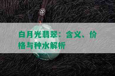 白月光翡翠：含义、价格与种水解析