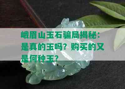 峨眉山玉石骗局揭秘：是真的玉吗？购买的又是何种玉？