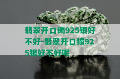 翡翠开口镯925银好不好-翡翠开口镯925银好不好呢