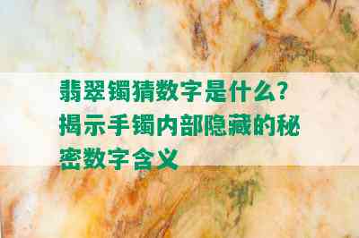 翡翠镯猜数字是什么？揭示手镯内部隐藏的秘密数字含义