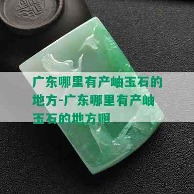 广东哪里有产岫玉石的地方-广东哪里有产岫玉石的地方啊