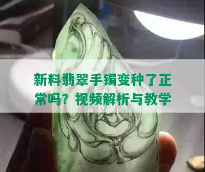 新料翡翠手镯变种了正常吗？视频解析与教学