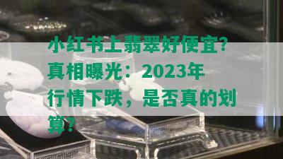 小红书上翡翠好便宜？真相曝光：2023年行情下跌，是否真的划算？