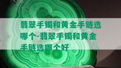 翡翠手镯和黄金手链选哪个-翡翠手镯和黄金手链选哪个好