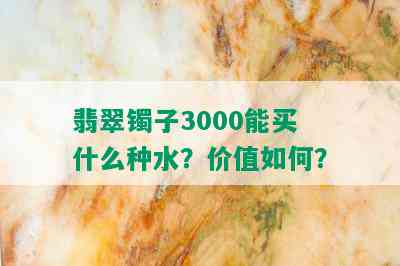 翡翠镯子3000能买什么种水？价值如何？