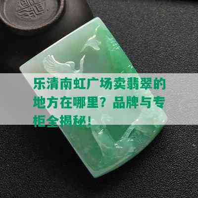 乐清南虹广场卖翡翠的地方在哪里？品牌与专柜全揭秘！