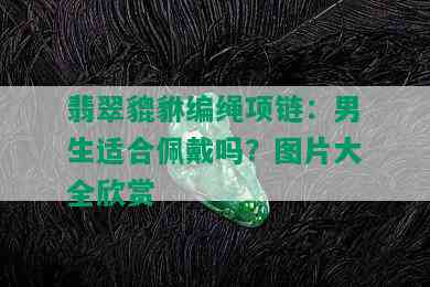 翡翠貔貅编绳项链：男生适合佩戴吗？图片大全欣赏