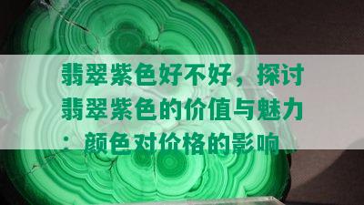 翡翠紫色好不好，探讨翡翠紫色的价值与魅力：颜色对价格的影响