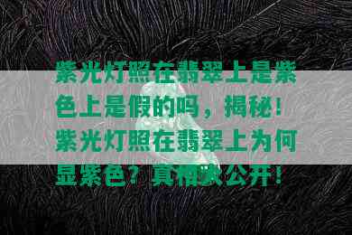 紫光灯照在翡翠上是紫色上是假的吗，揭秘！紫光灯照在翡翠上为何显紫色？真相大公开！