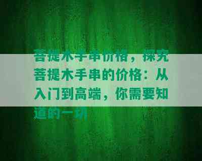 菩提木手串价格，探究菩提木手串的价格：从入门到高端，你需要知道的一切