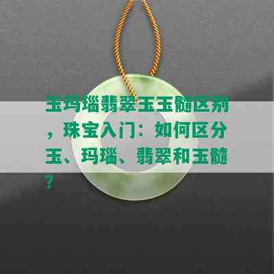 玉玛瑙翡翠玉玉髓区别，珠宝入门：如何区分玉、玛瑙、翡翠和玉髓？