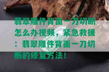 翡翠雕件背面一刀切断怎么办视频，紧急救援：翡翠雕件背面一刀切断的修复方法！