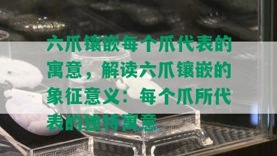 六爪镶嵌每个爪代表的寓意，解读六爪镶嵌的象征意义：每个爪所代表的独特寓意