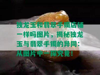 独龙玉和翡翠手镯店铺一样吗图片，揭秘独龙玉与翡翠手镯的异同：从图片中一探究竟！