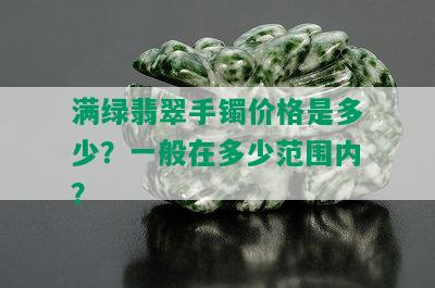 满绿翡翠手镯价格是多少？一般在多少范围内？