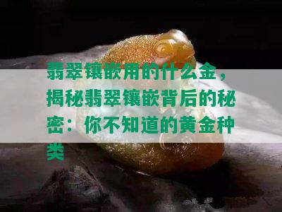 翡翠镶嵌用的什么金，揭秘翡翠镶嵌背后的秘密：你不知道的黄金种类