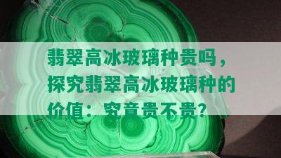 翡翠高冰玻璃种贵吗，探究翡翠高冰玻璃种的价值：究竟贵不贵？