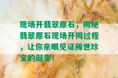 现场开翡翠原石，揭秘翡翠原石现场开揭过程，让你亲眼见证稀世珍宝的诞生！