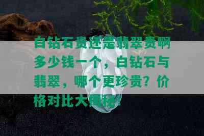 白钻石贵还是翡翠贵啊多少钱一个，白钻石与翡翠，哪个更珍贵？价格对比大揭秘！