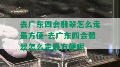 去广东四会翡翠怎么走最方便-去广东四会翡翠怎么走最方便呢