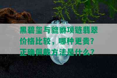 黑碧玺与貔貅项链翡翠价格比较，哪种更贵？正确佩戴方法是什么？