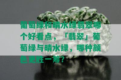 葡萄绿和晴水绿翡翠哪个好看点，「翡翠」葡萄绿与晴水绿，哪种颜色更胜一筹？