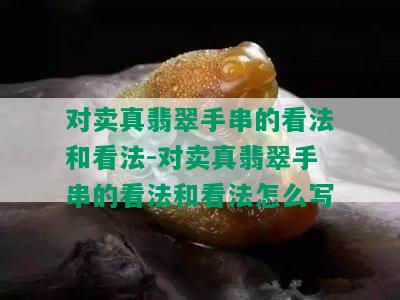 对卖真翡翠手串的看法和看法-对卖真翡翠手串的看法和看法怎么写